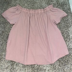 Off the Shoulder Pink Blouse